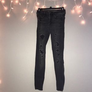 Size 2R black ripped jeans from AE